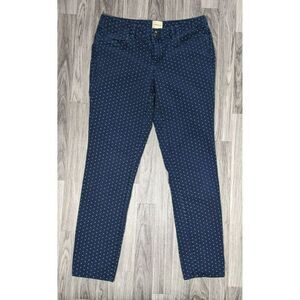 (3/$35) G.H. Bass & Co Womens Size 6 Pockets Polka Dot Skinny Denim Blue Jeans